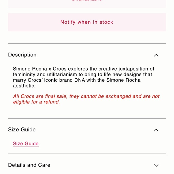 Simone Rocha x crocs stomp clogs shoes w pearl and crystal charms w9 m 7. - Picture 6 of 6